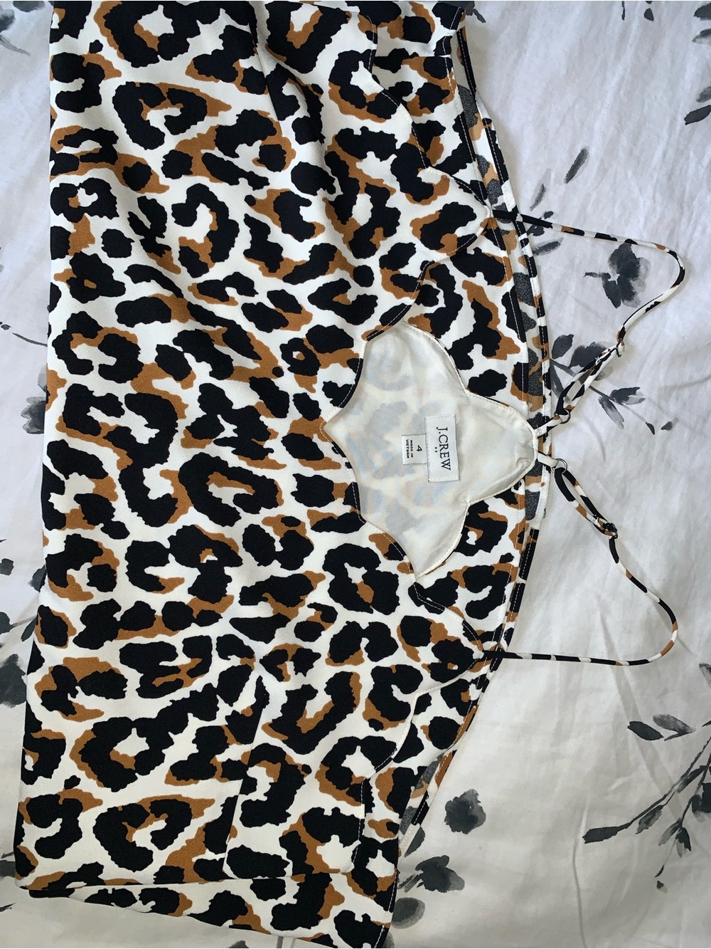 J. Crew Animal Print Slip Dress in Black, Brown & White